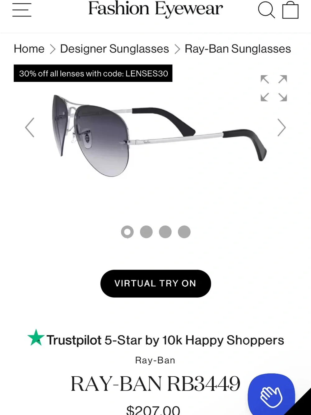 Ray-Ban Aviator Sunglasses with Case